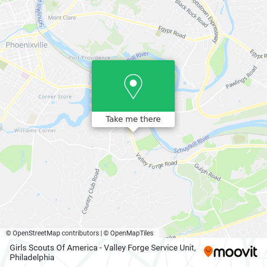 Girls Scouts Of America - Valley Forge Service Unit map