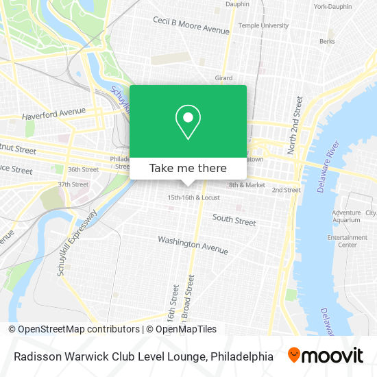 Radisson Warwick Club Level Lounge map