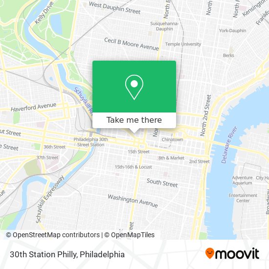 Mapa de 30th Station Philly