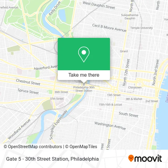 Gate 5 - 30th Street Station map