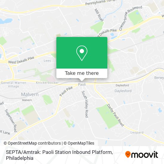 Mapa de SEPTA / Amtrak: Paoli Station Inbound Platform