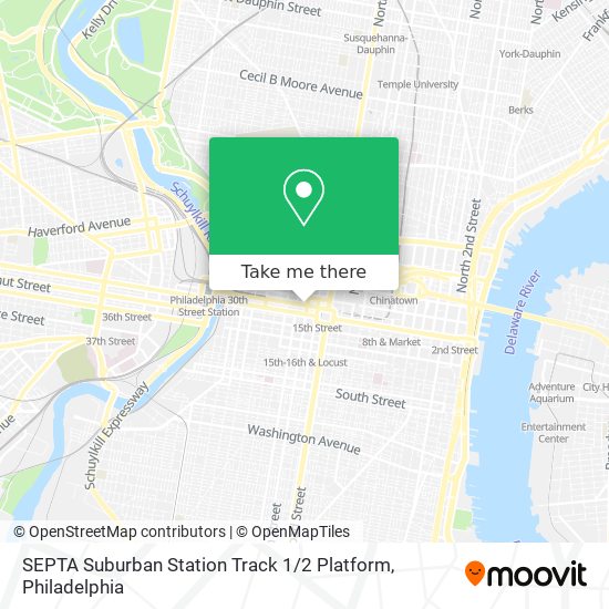 Mapa de SEPTA Suburban Station Track 1 / 2 Platform