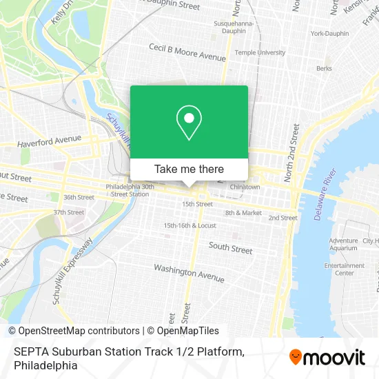 SEPTA Suburban Station Track 1 / 2 Platform map