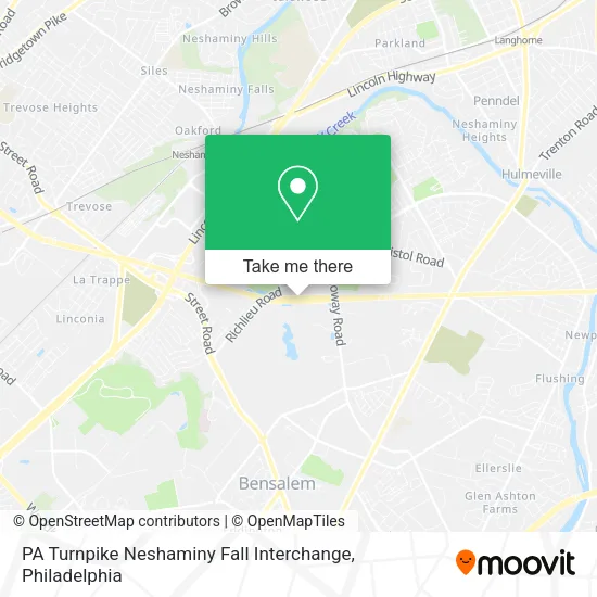 Mapa de PA Turnpike Neshaminy Fall Interchange