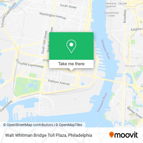 Walt Whitman Bridge Toll Plaza map