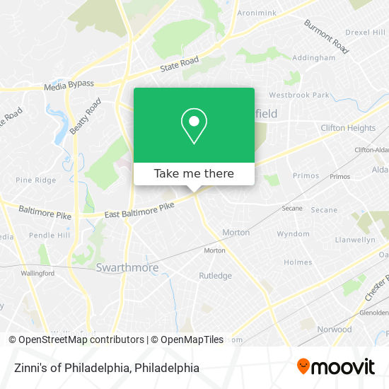 Zinni's of Philadelphia map