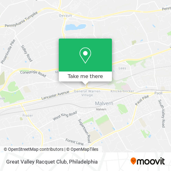 Great Valley Racquet Club map
