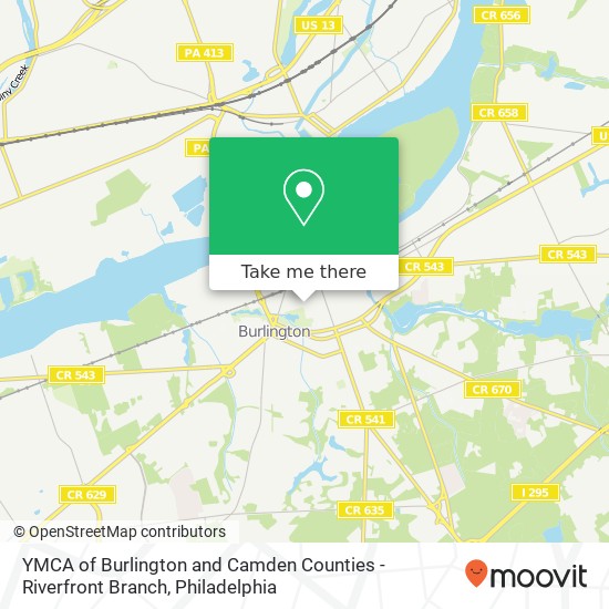 Mapa de YMCA of Burlington and Camden Counties - Riverfront Branch