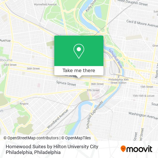 Mapa de Homewood Suites by Hilton University City Philadelphia