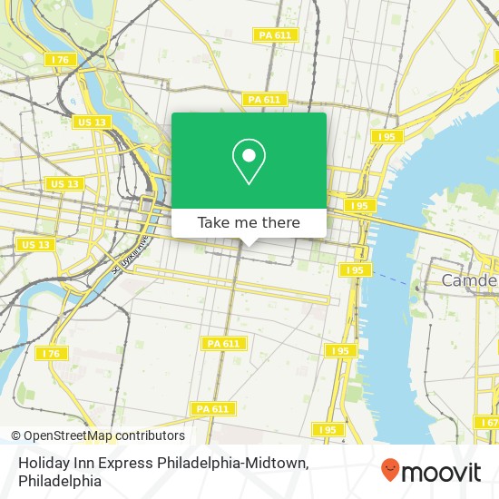 Mapa de Holiday Inn Express Philadelphia-Midtown