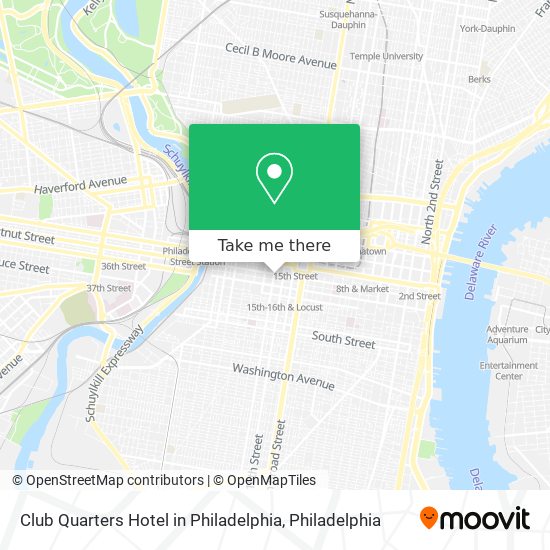 Club Quarters Hotel in Philadelphia map