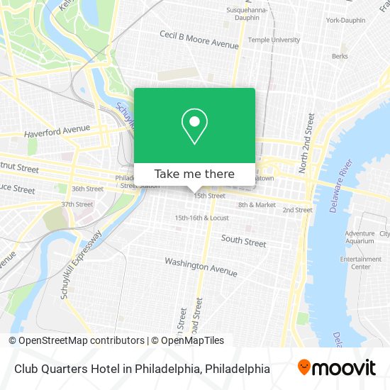 Mapa de Club Quarters Hotel in Philadelphia