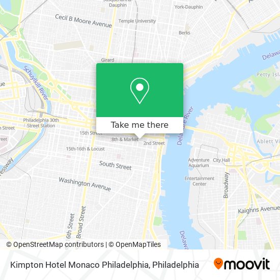 Mapa de Kimpton Hotel Monaco Philadelphia