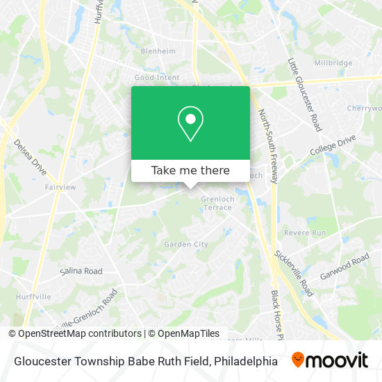 Mapa de Gloucester Township Babe Ruth Field