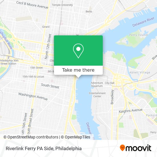 Mapa de Riverlink Ferry PA Side