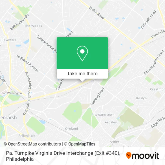 Pa. Turnpike Virginia Drive Interchange (Exit #340) map