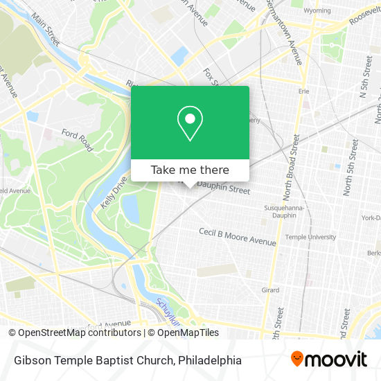 Gibson Temple Baptist Church map
