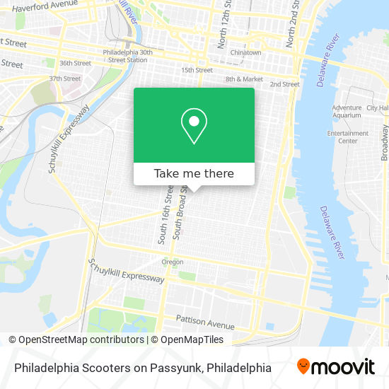 Philadelphia Scooters on Passyunk map