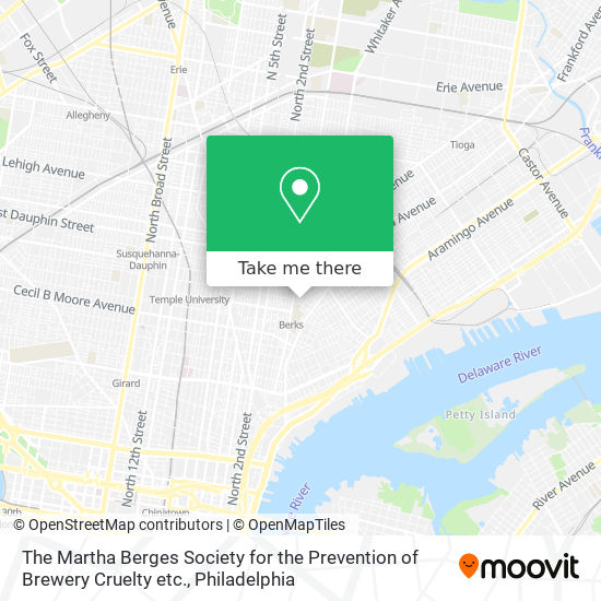 The Martha Berges Society for the Prevention of Brewery Cruelty etc. map