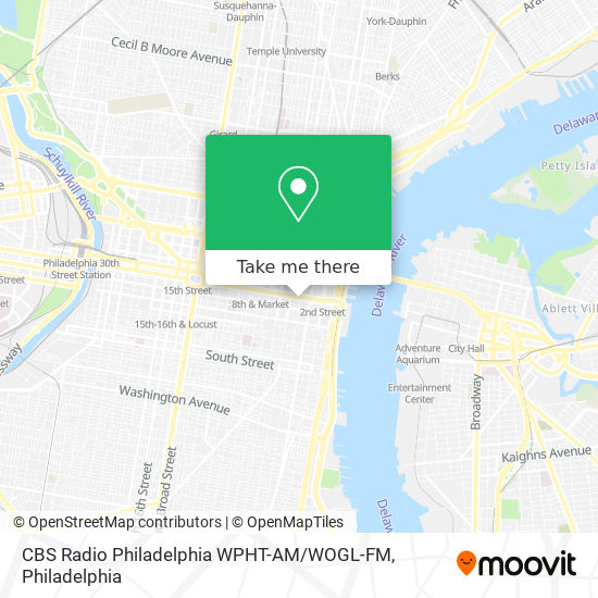 CBS Radio Philadelphia WPHT-AM / WOGL-FM map