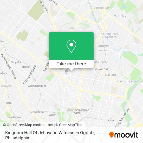 Kingdom Hall Of Jehovah's Witnesses  Ogontz map