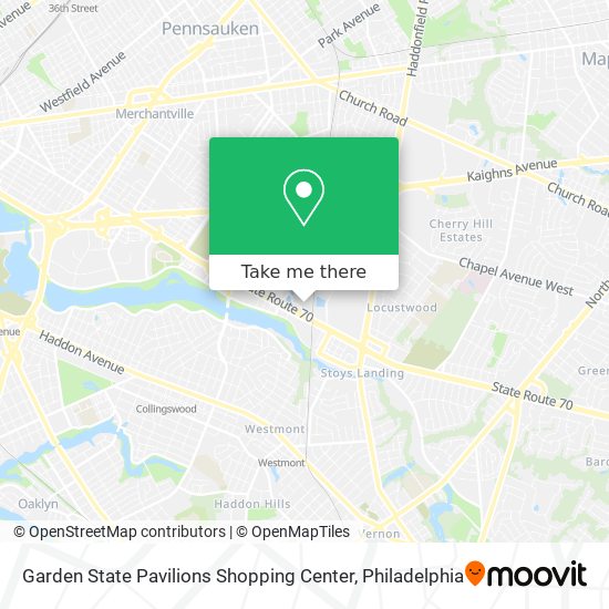 Mapa de Garden State Pavilions Shopping Center