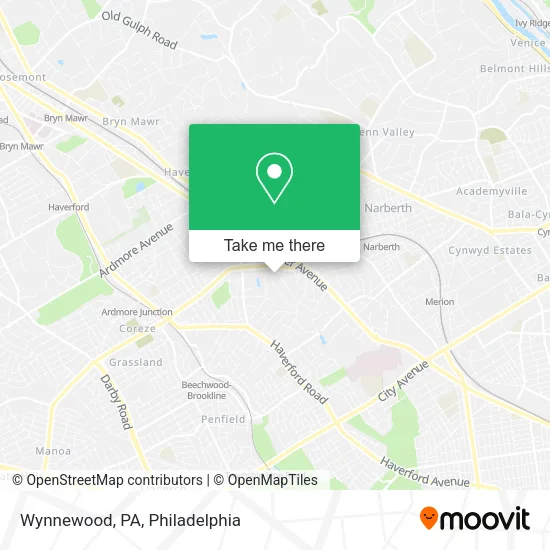 Wynnewood, PA map