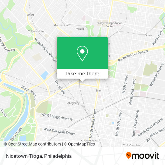 Nicetown-Tioga map