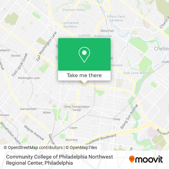 Mapa de Community College of Philadelphia Northwest Regional Center