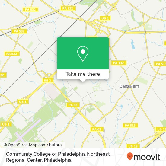 Community College of Philadelphia Northeast Regional Center map
