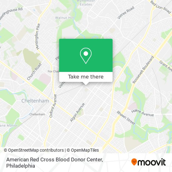 American Red Cross Blood Donor Center map