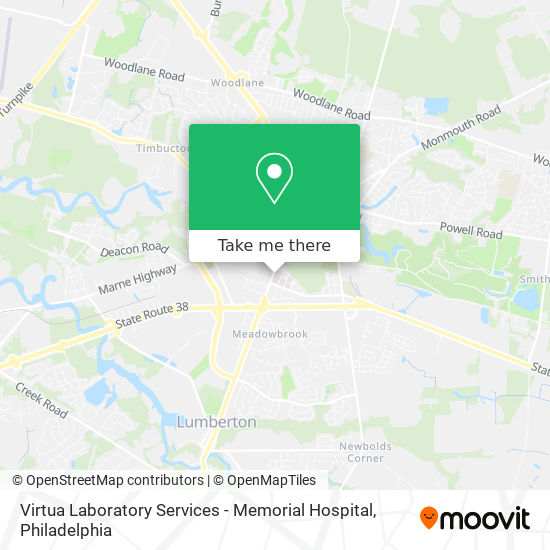 Virtua Laboratory Services - Memorial Hospital map