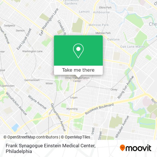 Mapa de Frank Synagogue Einstein Medical Center