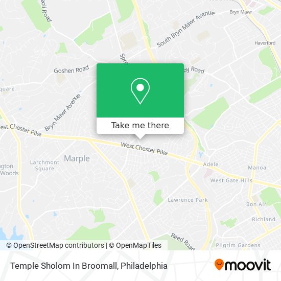 Temple Sholom In Broomall map