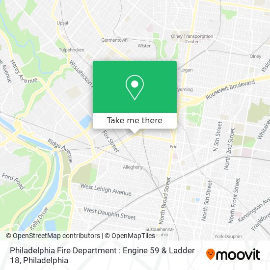 Mapa de Philadelphia Fire Department : Engine 59 & Ladder 18