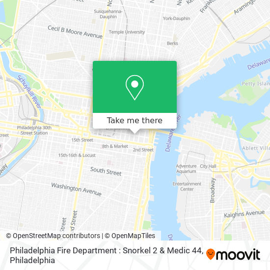 Mapa de Philadelphia Fire Department : Snorkel 2 & Medic 44