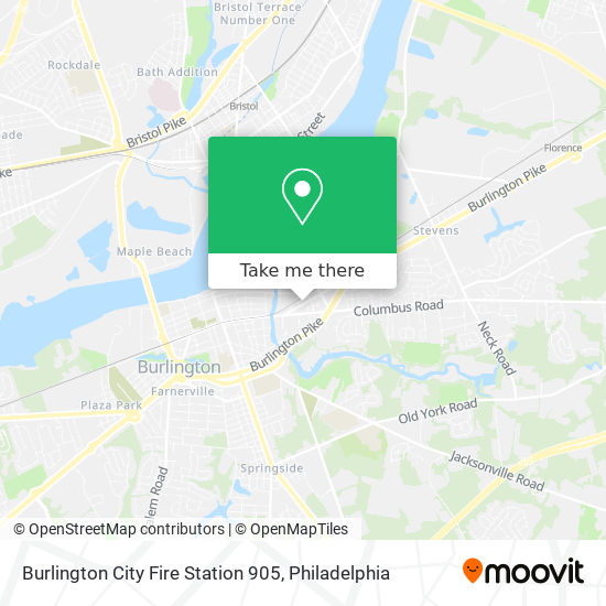 Burlington City Fire Station 905 map