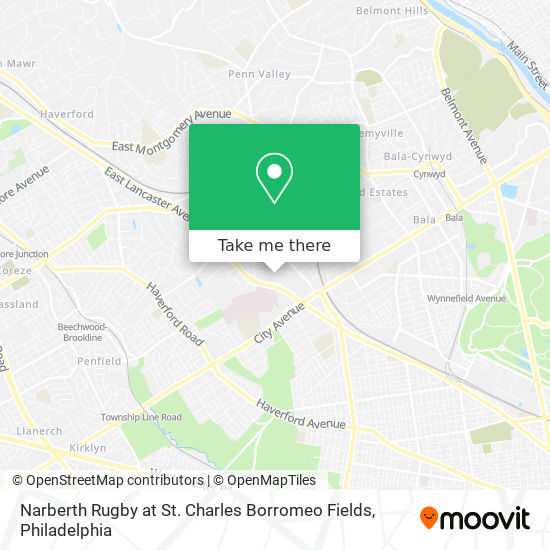 Mapa de Narberth Rugby at St. Charles Borromeo Fields