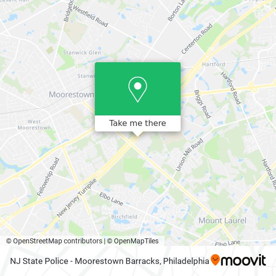 NJ State Police - Moorestown Barracks map