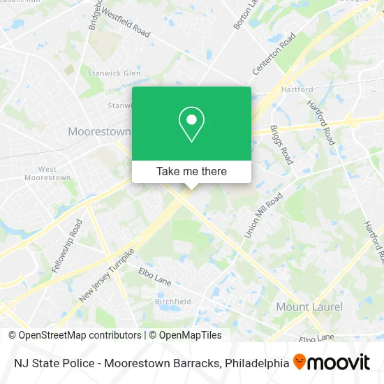NJ State Police - Moorestown Barracks map
