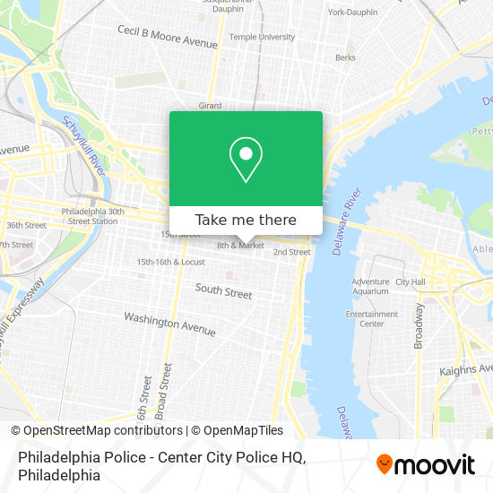 Philadelphia Police - Center City Police HQ map