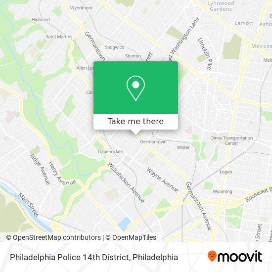 Mapa de Philadelphia Police 14th District