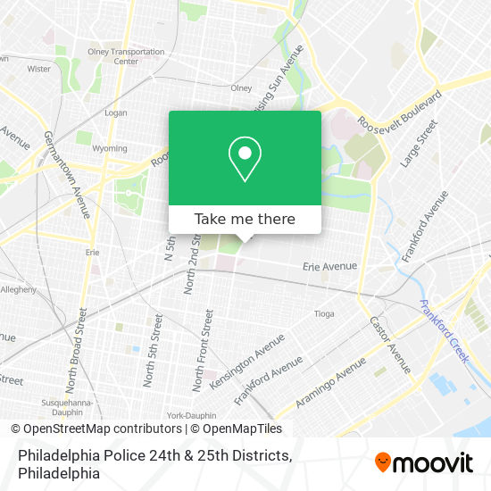 Mapa de Philadelphia Police 24th & 25th Districts