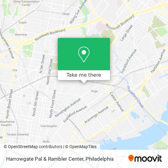 Harrowgate Pal & Rambler Center map