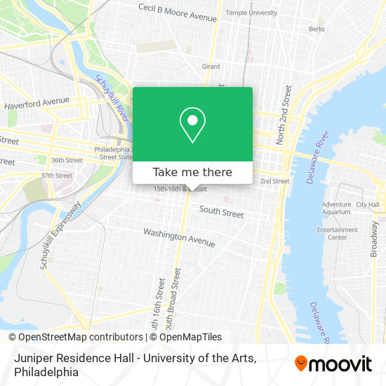 Mapa de Juniper Residence Hall - University of the Arts