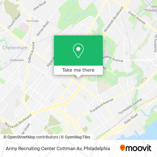 Mapa de Army Recruiting Center Cottman Av