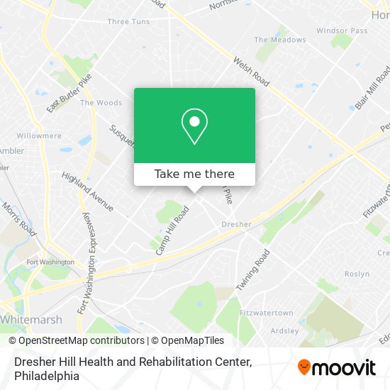 Dresher Hill Health and Rehabilitation Center map