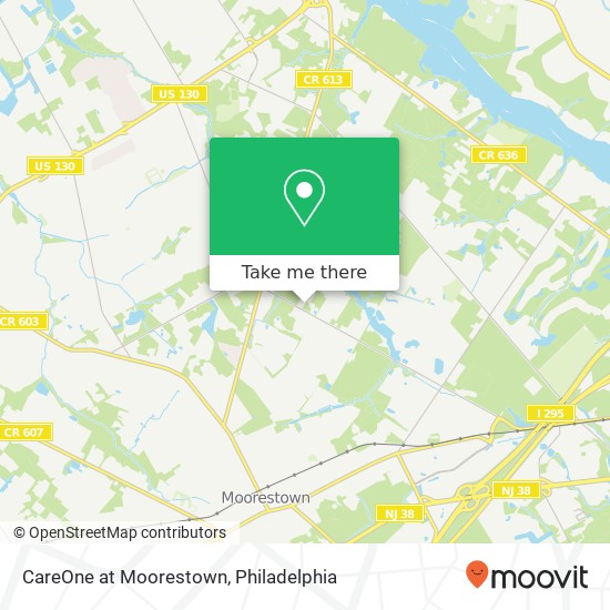 CareOne at Moorestown map