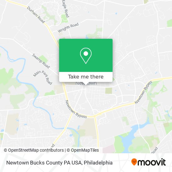 Mapa de Newtown Bucks County PA USA