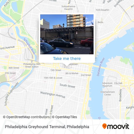 Mapa de Philadelphia Greyhound Terminal